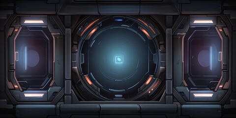 Scifi design external panels abstract. light color. illustration. Space station, spaceship, or starship Sci-fi style futuristic facility. surface abstract design.