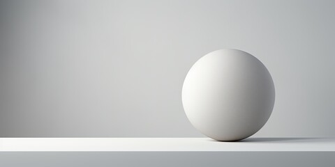 Pure minimalistic design featuring a singular grey textured sphere on a clean white background