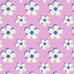 seamless floral pattern background 70's style