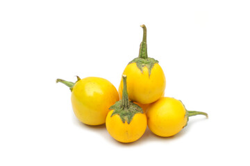 isolated Cock roach berry fruit on white background. The fruit surface is smooth and shiny. Dark...