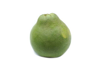 isolated pomelo on white background It is a large, round shape fruit with an uneven surface. Young...