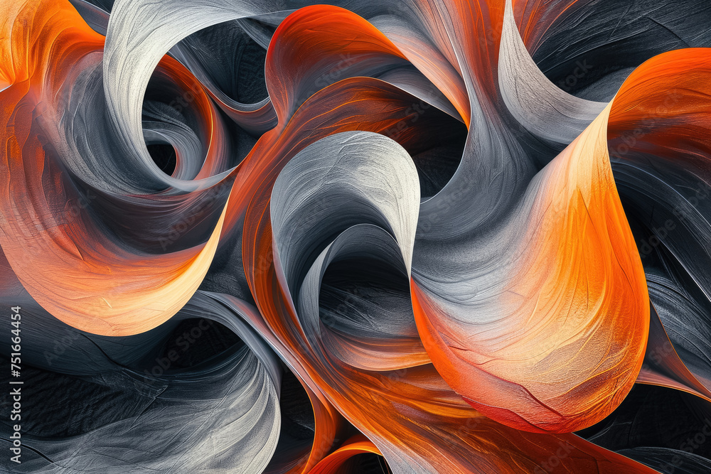 Poster create an abstract pattern of flowing ribbons, with dynamic lines and textures.