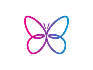 Vector butterfly abstract logo colorful