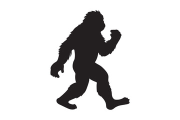 Bigfoot, Yeti, Silhouette, Wild Monster, Sasquatch, Bigfoot with middle finger, Stencil, Cut File, Printable