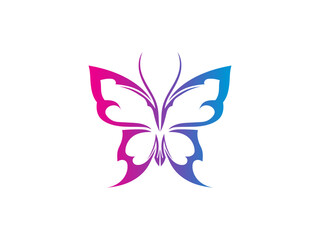 Vector butterfly abstract logo colorful