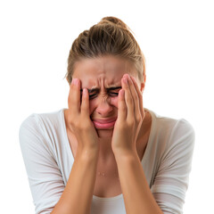 Crying Woman Isolated on Transparent Background
