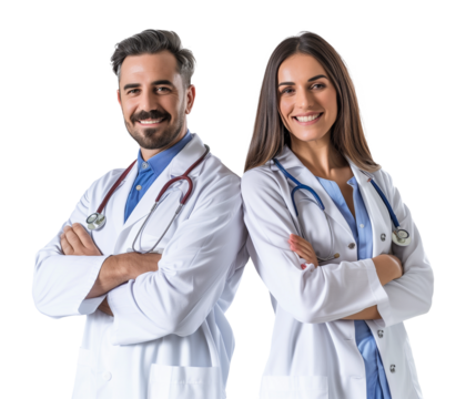 Team of Doctors Isolated on Transparent Background
