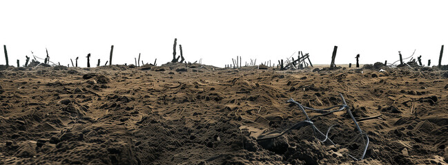 War Battle Zone Field Isolated on Transparent Background
