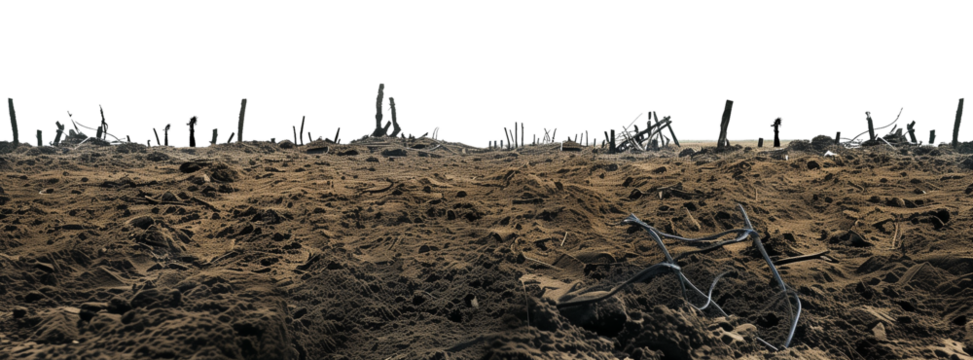War Battle Zone Field Isolated on Transparent Background
