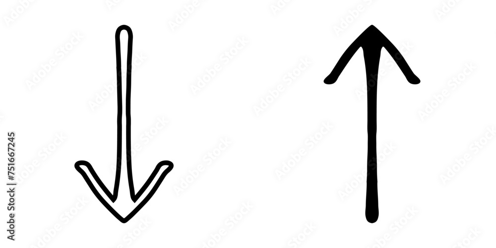 Poster down up arrow icon vector. scroll down up icon sign symbol vector. move down up vector icon illustra