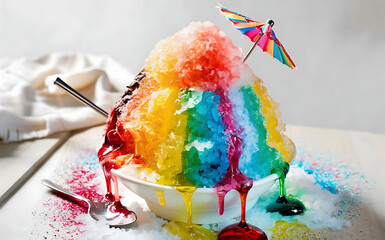 Capture the essence of Snow Cone in a mouthwatering food photography shot