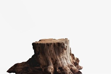 Stump dead tree isolated on white background. This has clipping path.