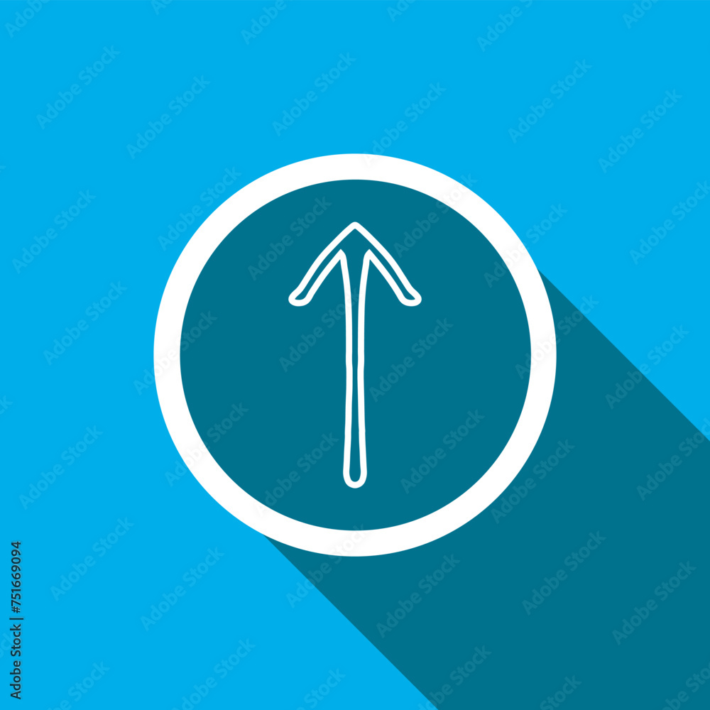 Poster up arrow icon vector. scroll up arrow icon vector in trendy flat style. move up icon image, move up 