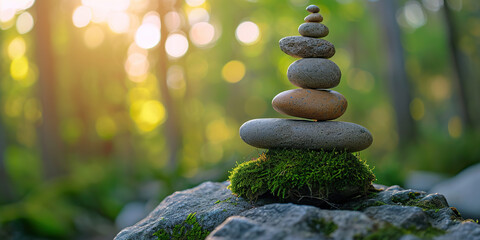 Obraz premium Balanced Rock Zen Stack