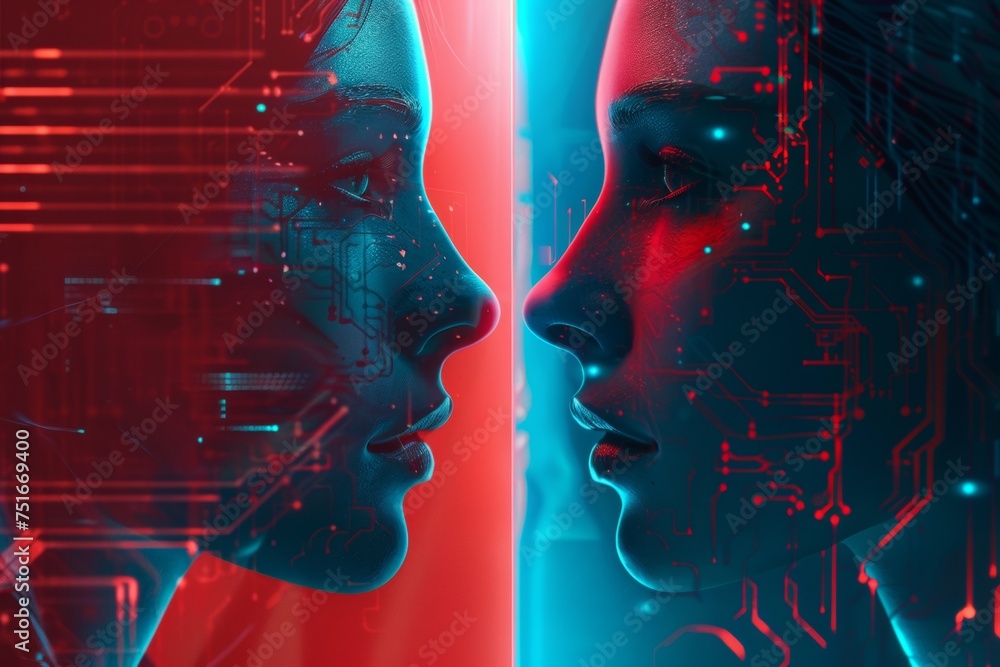 Poster big data and artificial intelligence concept. machine learning and cyber mind domination concept
