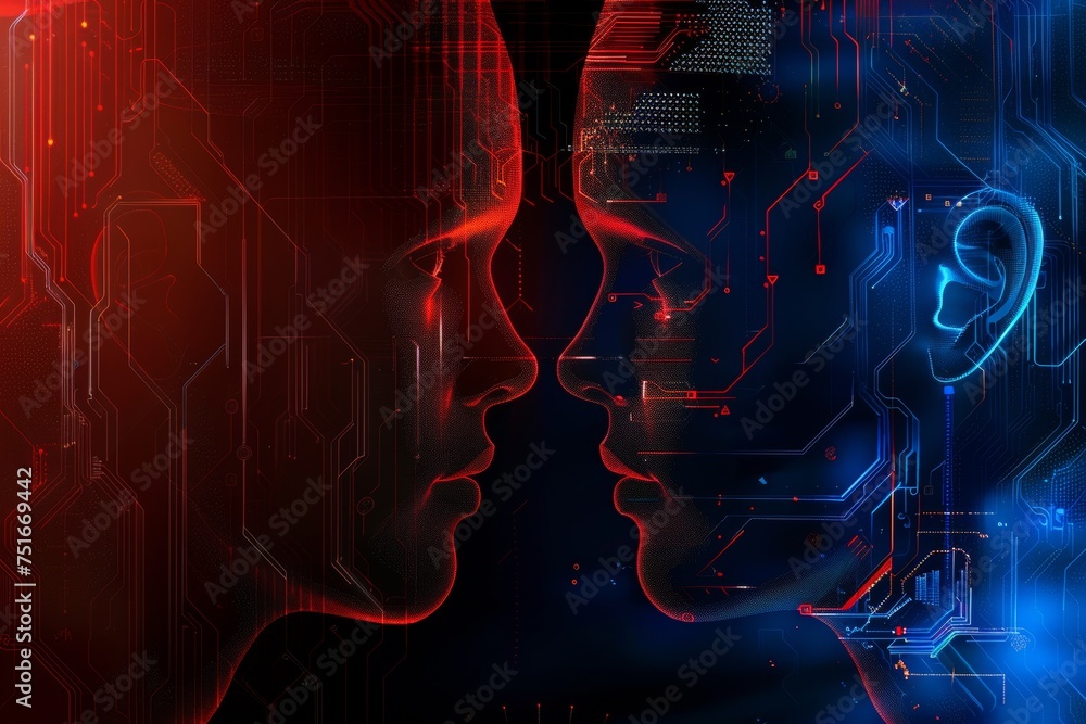 Poster big data and artificial intelligence concept. machine learning and cyber mind domination concept