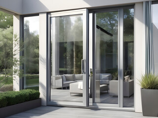 Obraz premium Windows of Modernity: A Visual Journey into the Contemporary Brilliance of Aluminum Frames