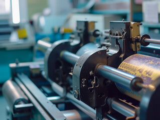 Industrial Printing Press Machine at Work