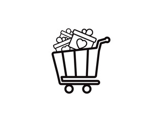 shopping cart colorful logo design. trolley vector logo icon design template