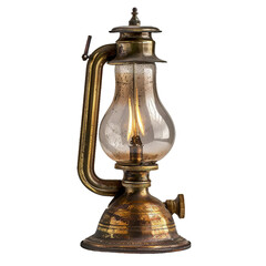Fototapeta na wymiar Vintage Oil Lamp, transparent background, isolated image, generative AI