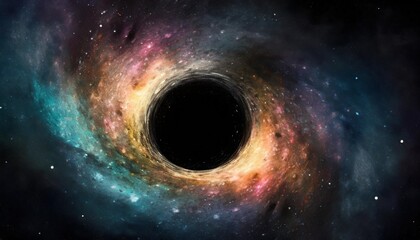 abstract black hole with dark space galaxy background