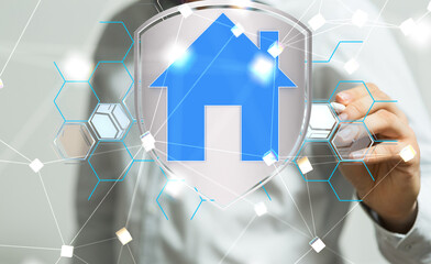 home data. Digital cyberspace with particles and Digital data network connections concept.