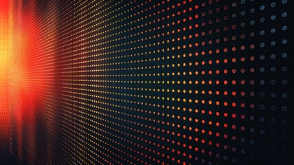 Obraz premium Red LED lights background. Multiple halftone dotted pattern