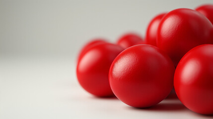 Obraz premium Easter. Red eggs on a white background. 