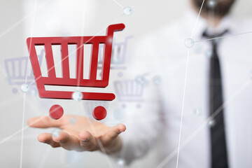Shopping Cart Flat Design E-Commerce Icon