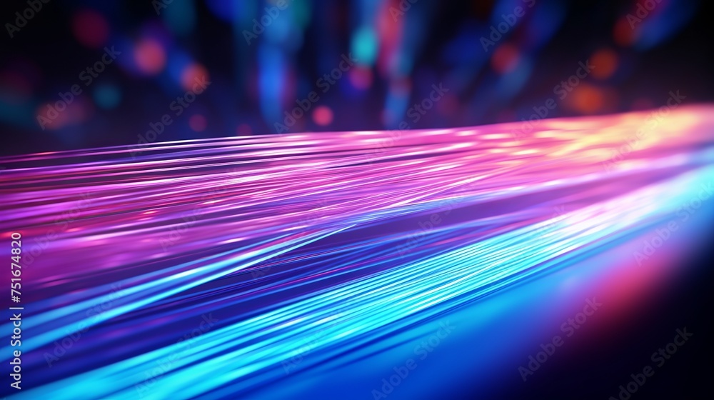 Aufkleber 3d illustration showing bright signals transmitting data rapidly, with bundles of abstract fiber opt