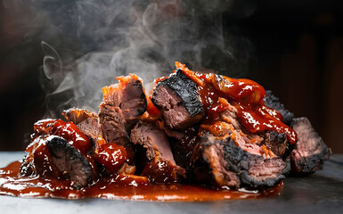 Capture the essence of Burnt Ends in a mouthwatering food photography shot