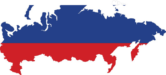 Russia Flag in Russia Map, Russia Map with Flag, Country Map, Russian Flag, Nation Flag