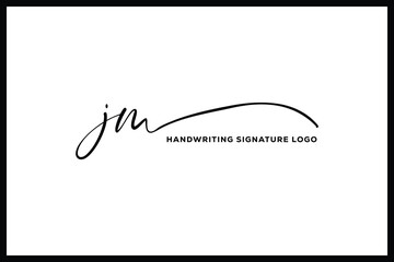 JM initials Handwriting signature logo. JM Hand drawn Calligraphy lettering Vector. JM letter real estate, beauty, photography letter logo design