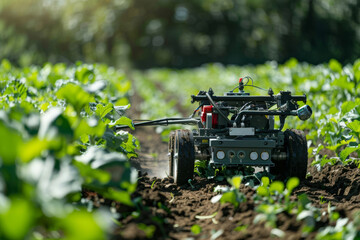 Robotics meet agriculture, a close-up on automated harvesters in action, redefining efficiency and productivity on the farm