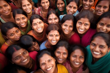 Obraz premium Diverse group of Indian people smiling happy faces
