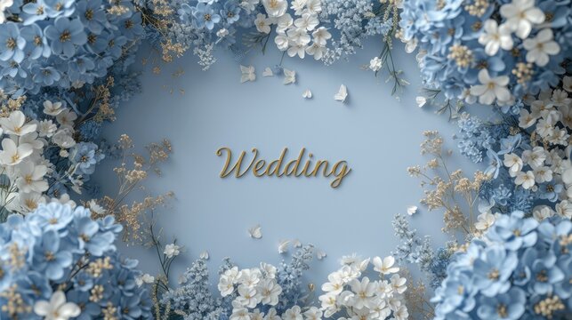 Romantic allure: captivating wedding invitation card adorned with text wedding, blending elegance and sentiment in beautiful design, perfect for announcing and inviting to joyous celebration of love.