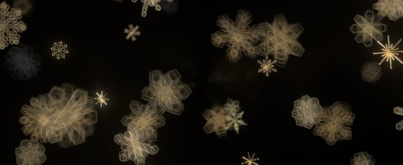 Snowflake Ballet: Exquisite 3D Illustration of Descending Festive Snowflakes in Motion