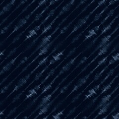 Indigo blue and white tie-dye seamless textile pattern. - 751679223