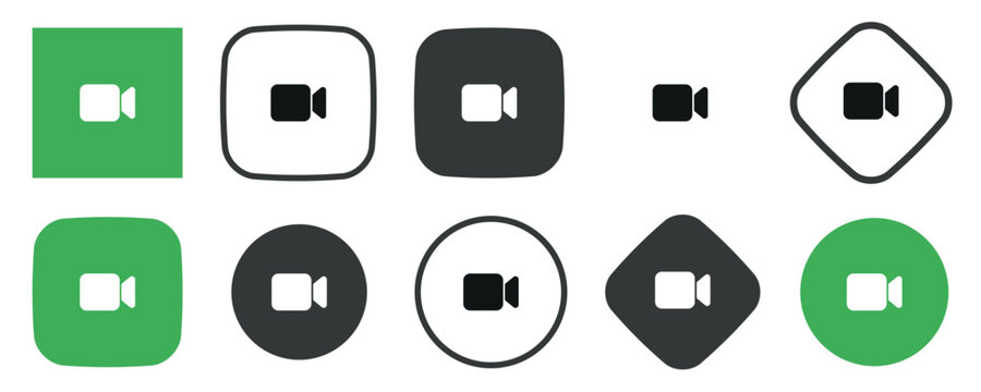 Phone Facetime icons. FaceTime Logo Icon - Video Calling App Symbol. Social network FaceTime. Isolated vector.