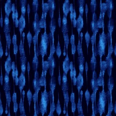 Indigo blue and white tie-dye seamless textile pattern. - 751680281