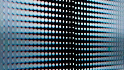 Macro View of a Digital LED Panel with RGB Pixel Grid