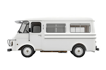 White Food truck isolated on transparent background