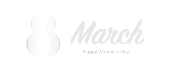 Women's Day Greeting Card stock illustration. 8 March day of Women. Number 8 in the style of cut paper. For brochures, postcards, banners. - 751682412