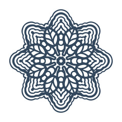 Monochrome mandala isolated on white background.  Hand-drawn illustration.