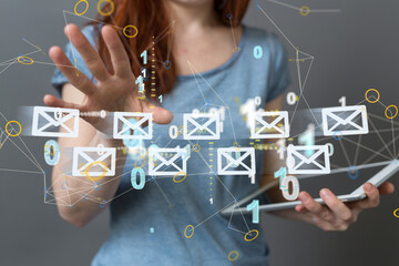 mail communication support contact concept service - connection