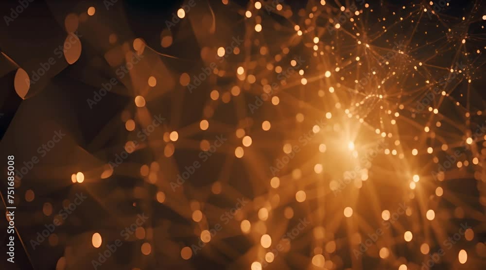 Aufkleber abstract network of glowing particles and lines on dark background
