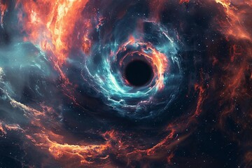 a black hole in space - obrazy, fototapety, plakaty