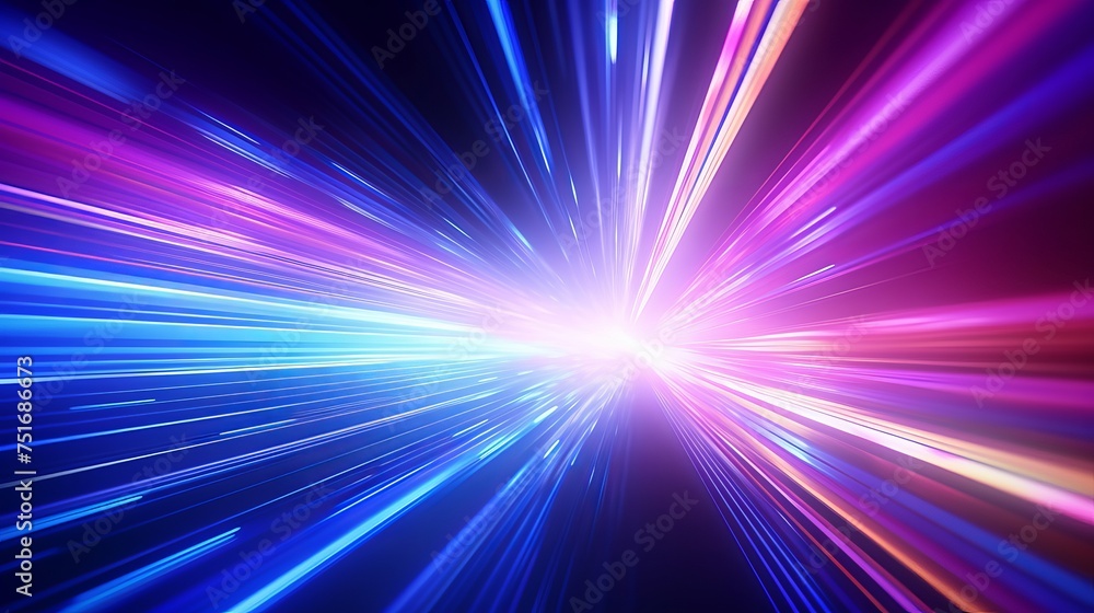 Poster animation of abstract optical fiber and high-speed internet background, with moving colorful digital