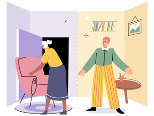 Personal space vector illustration. Some individuals prefer greater distance in their personal space to feel comfortable Establishing safe zone within our personal space is essential for our mental