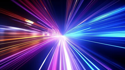 Animation of abstract optical fiber and high-speed internet background, with moving colorful digital glowing lines, representing futuristic computer, internet, and technology concepts.